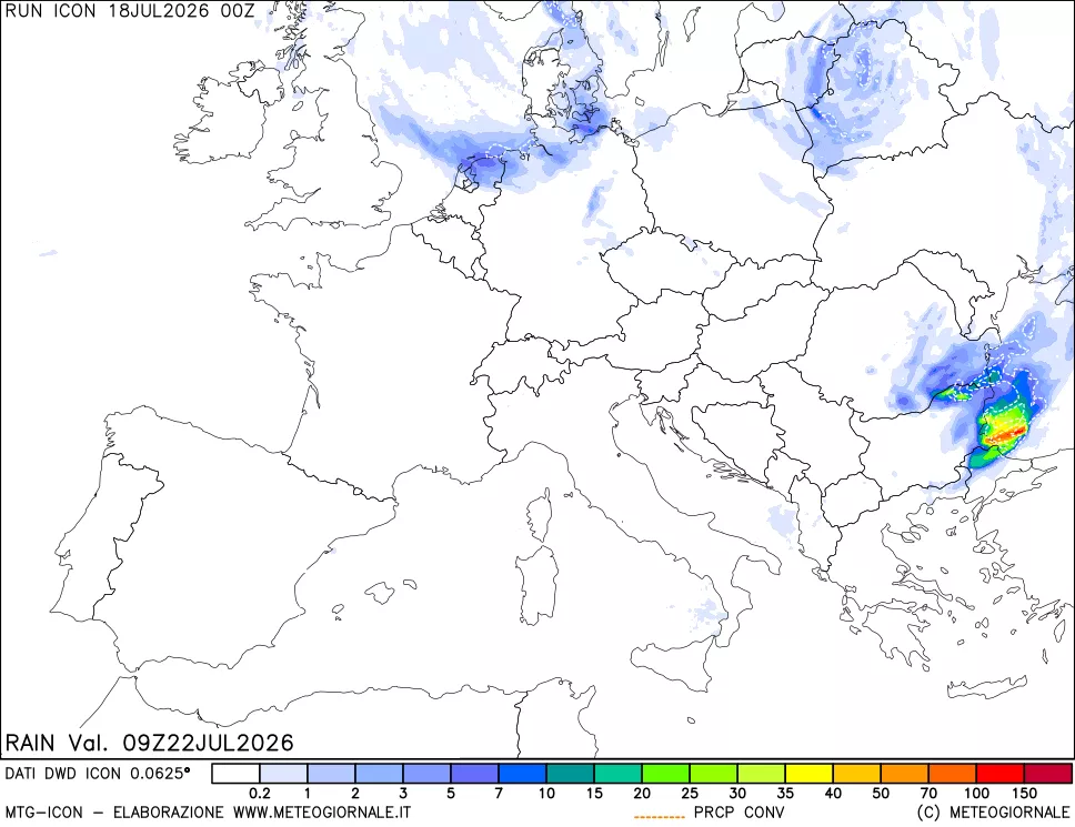 mappa Precipitazioni totali e convettive