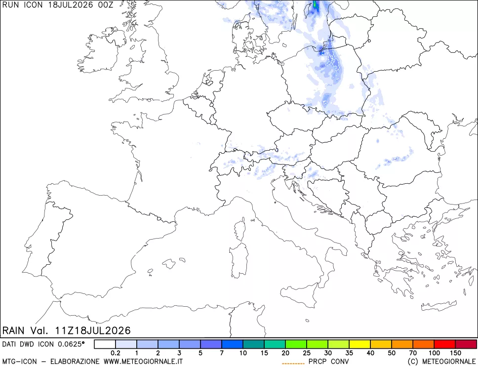 mappa Precipitazioni totali e convettive