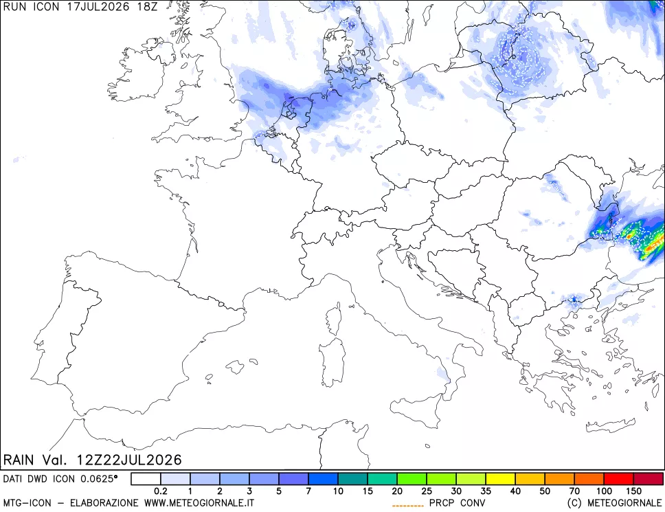 mappa Precipitazioni totali e convettive