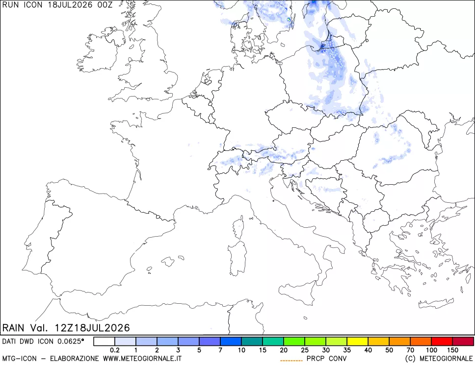 mappa Precipitazioni totali e convettive