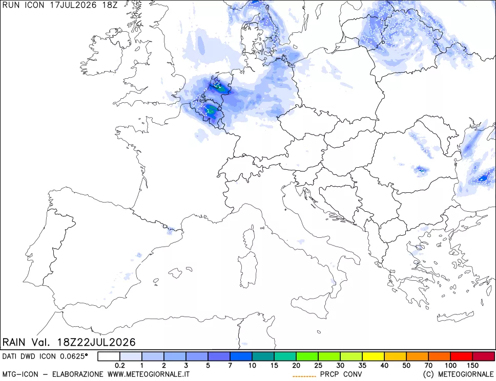 mappa Precipitazioni totali e convettive