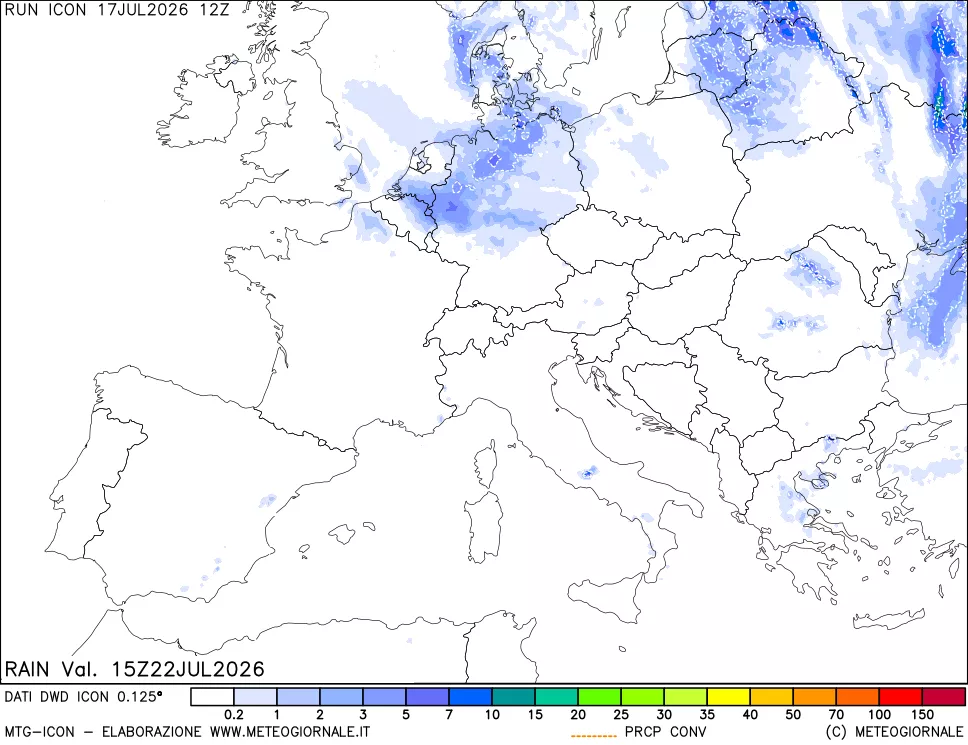 mappa Precipitazioni totali e convettive