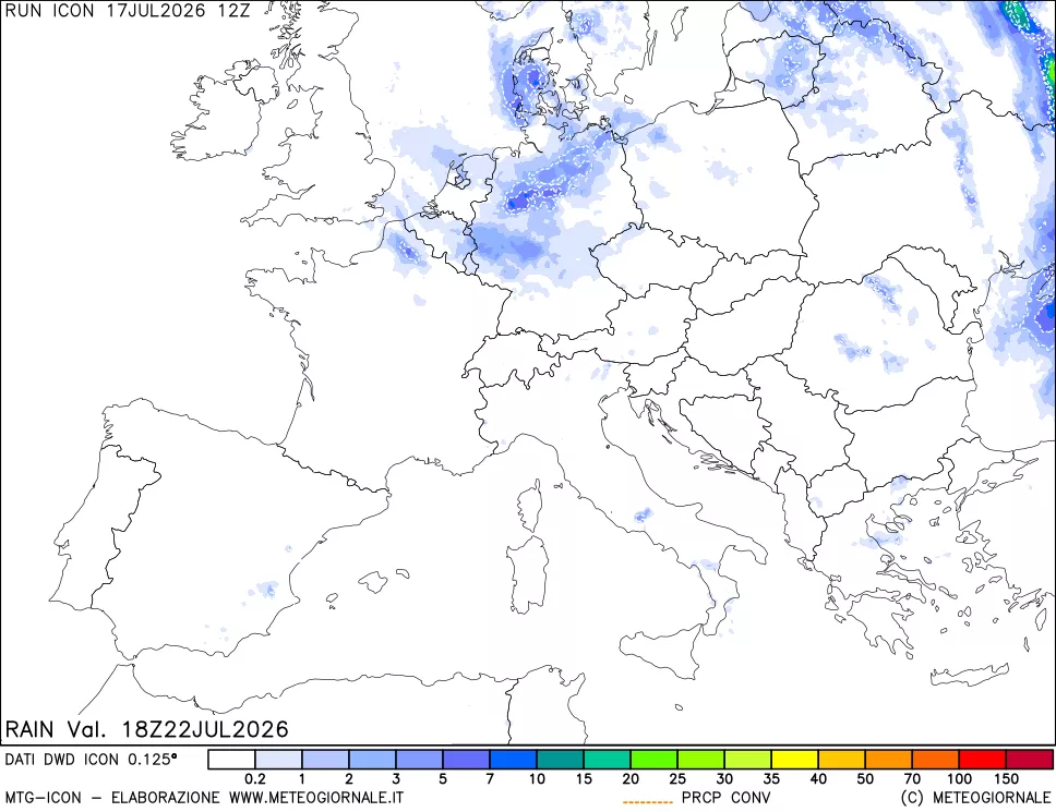 mappa Precipitazioni totali e convettive