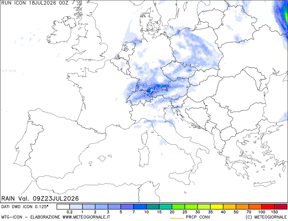 mappa Precipitazioni totali e convettive