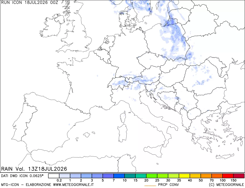 mappa Precipitazioni totali e convettive