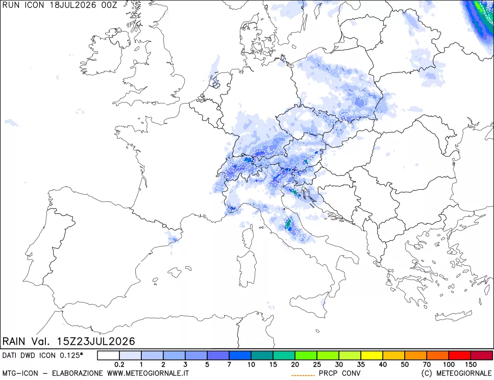 mappa Precipitazioni totali e convettive