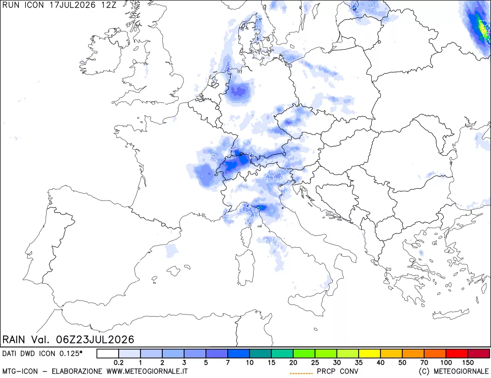 mappa Precipitazioni totali e convettive