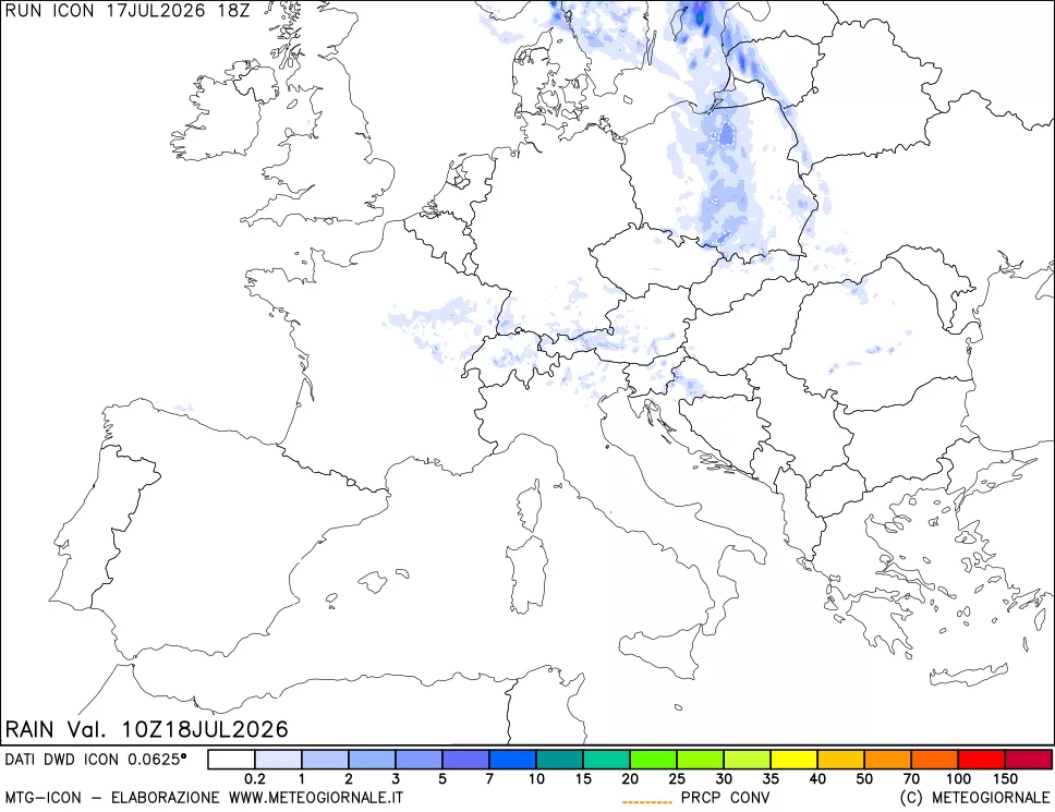 mappa Precipitazioni totali e convettive