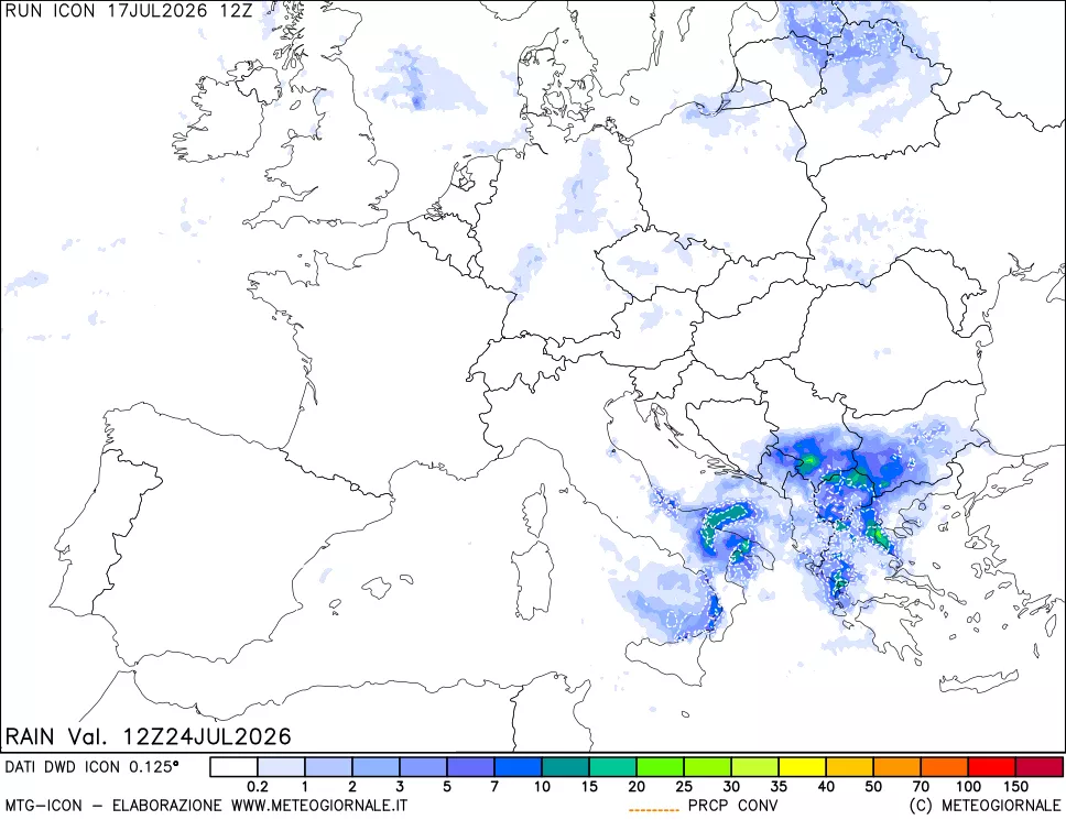 mappa Precipitazioni totali e convettive