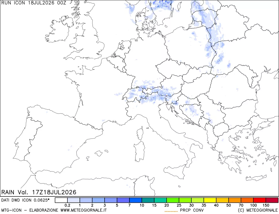 mappa Precipitazioni totali e convettive