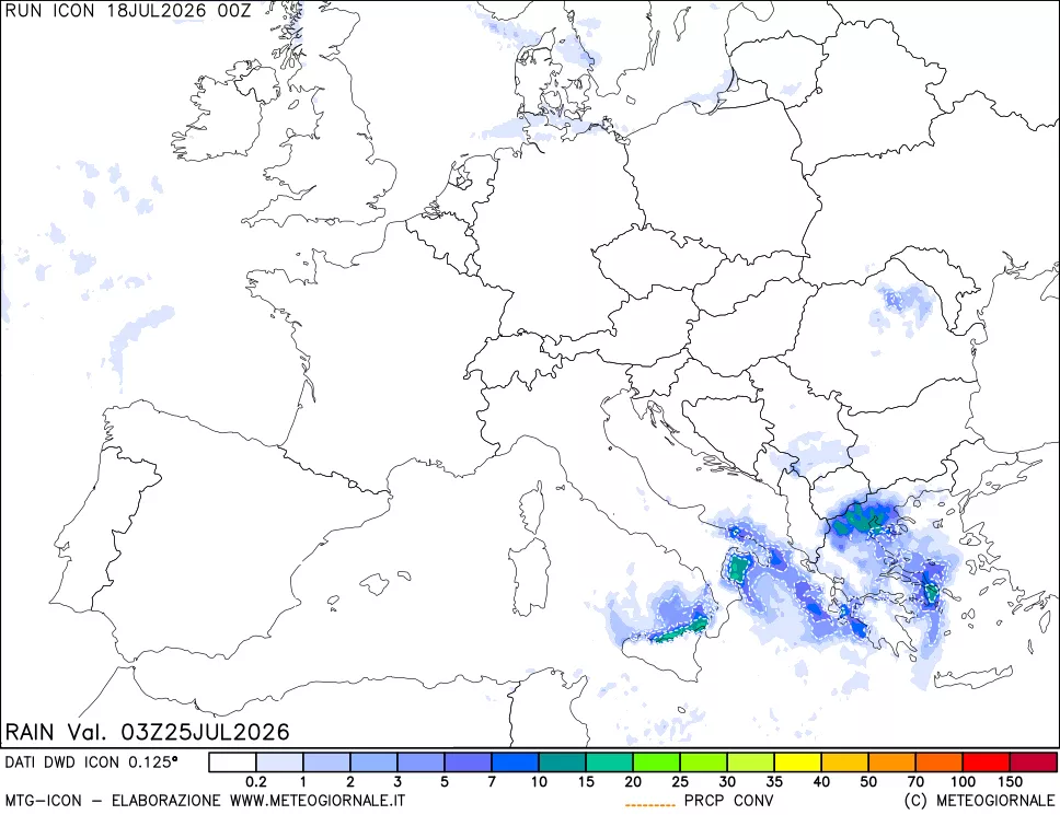 mappa Precipitazioni totali e convettive