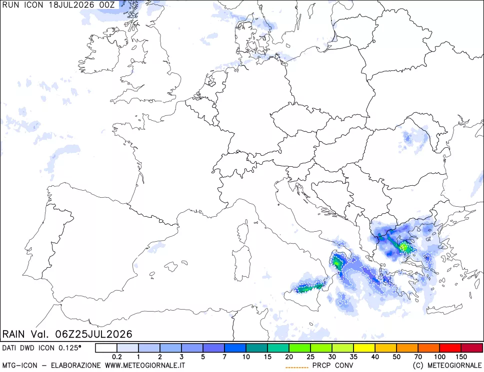 mappa Precipitazioni totali e convettive