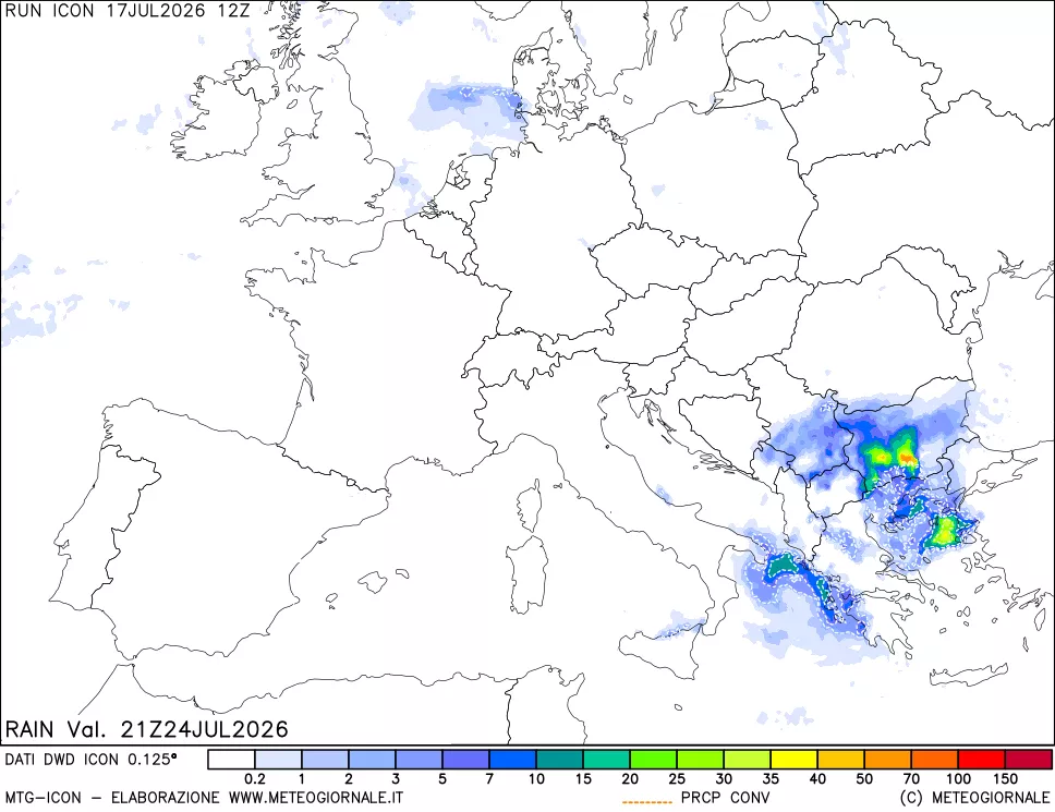 mappa Precipitazioni totali e convettive