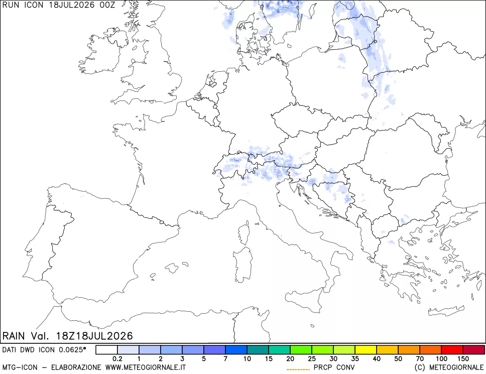 mappa Precipitazioni totali e convettive