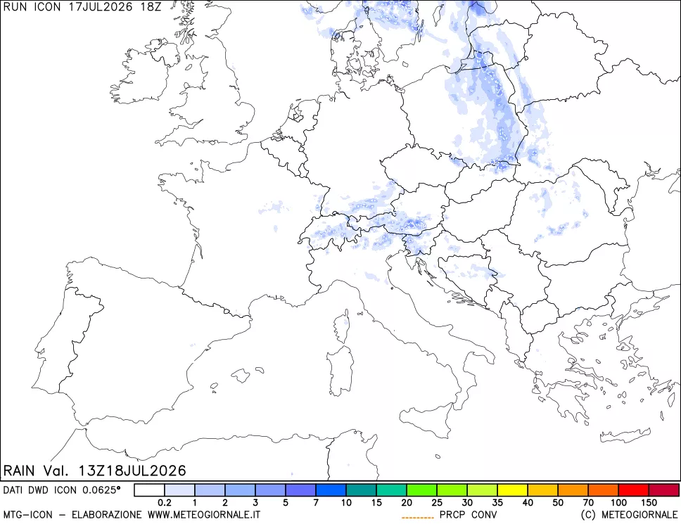 mappa Precipitazioni totali e convettive