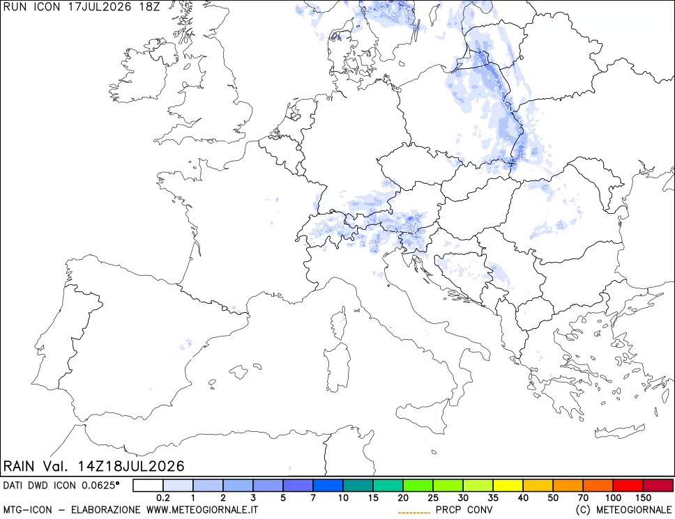 mappa Precipitazioni totali e convettive