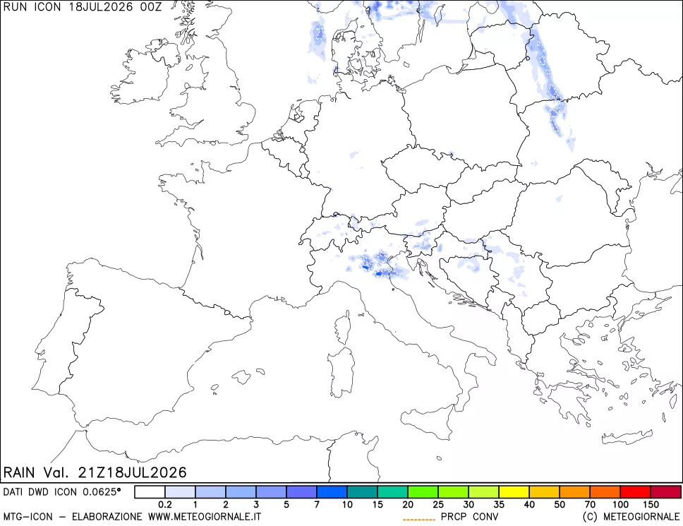 mappa Precipitazioni totali e convettive
