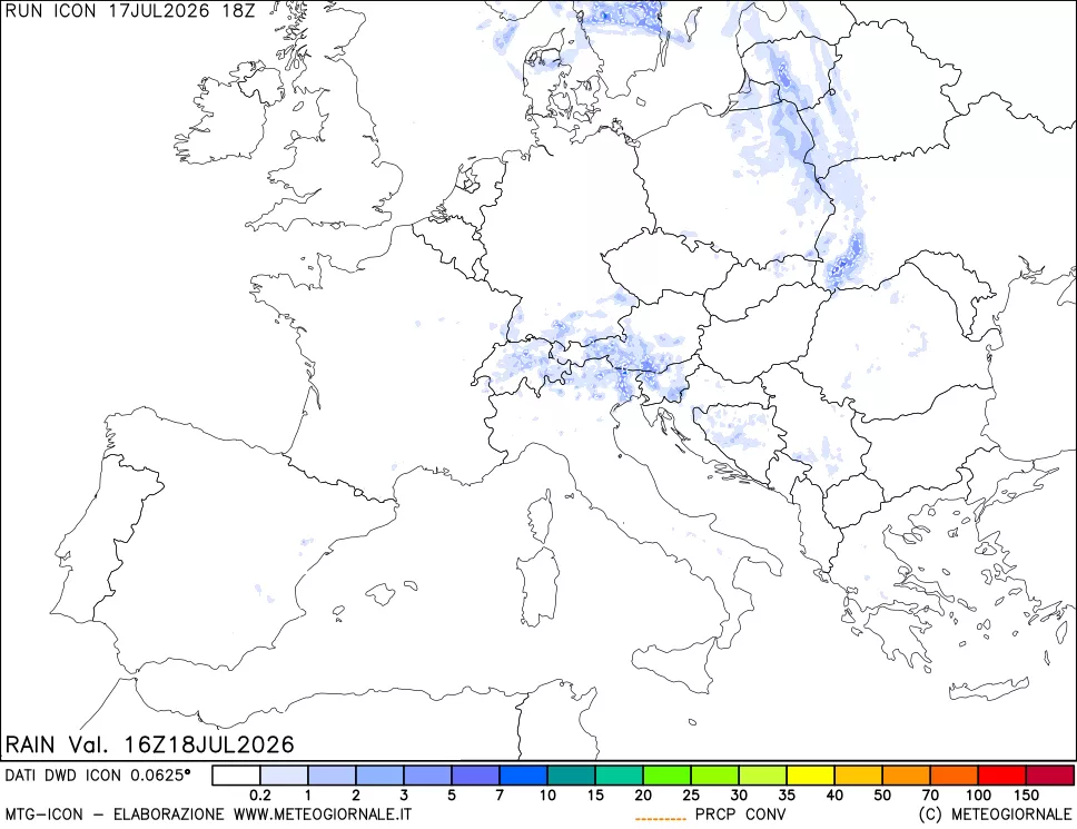mappa Precipitazioni totali e convettive