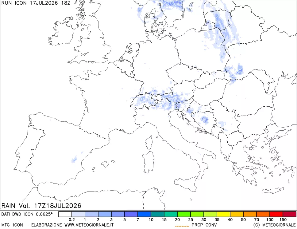 mappa Precipitazioni totali e convettive