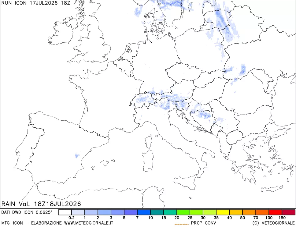 mappa Precipitazioni totali e convettive