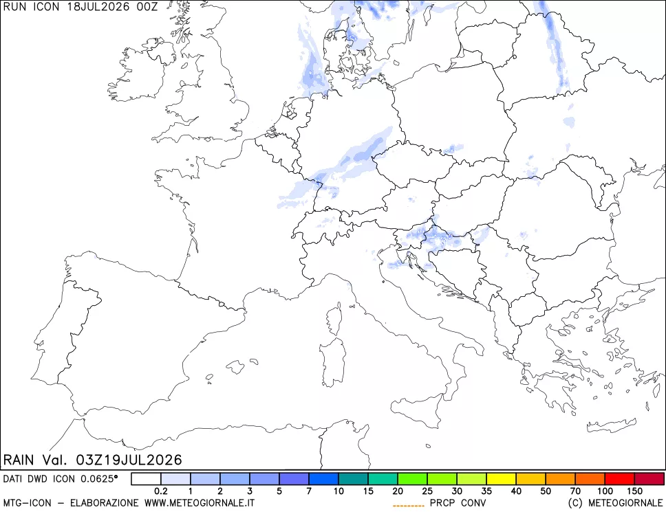 mappa Precipitazioni totali e convettive