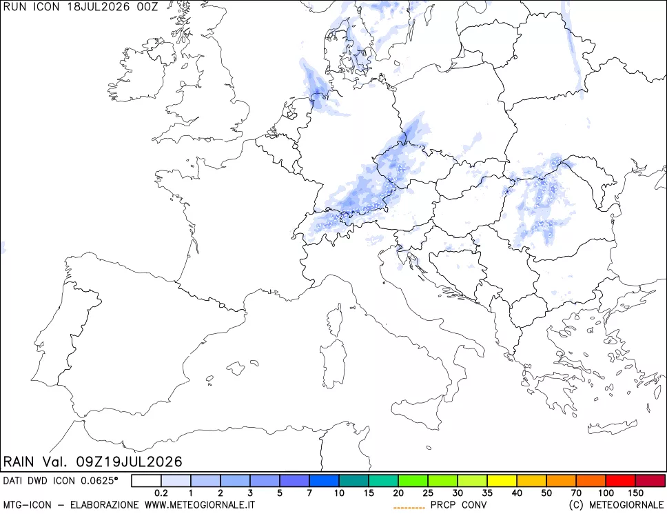 mappa Precipitazioni totali e convettive