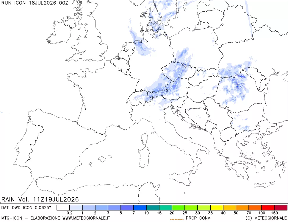 mappa Precipitazioni totali e convettive