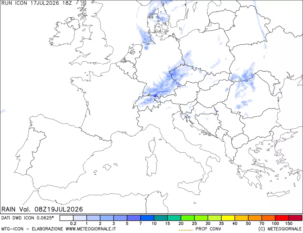 mappa Precipitazioni totali e convettive