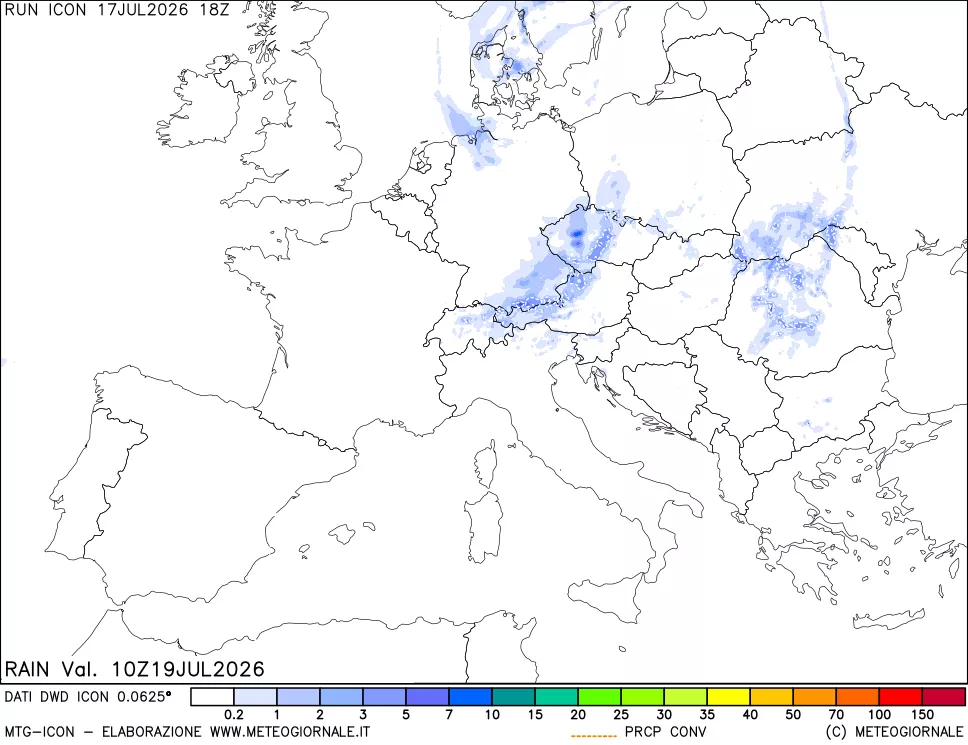 mappa Precipitazioni totali e convettive