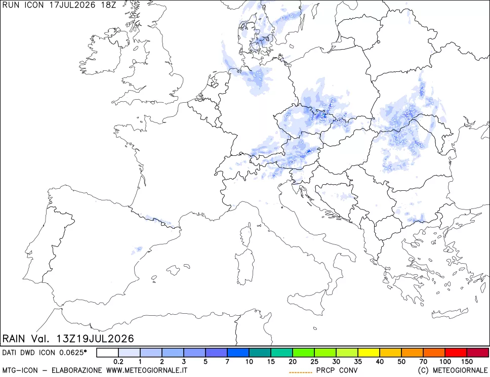 mappa Precipitazioni totali e convettive