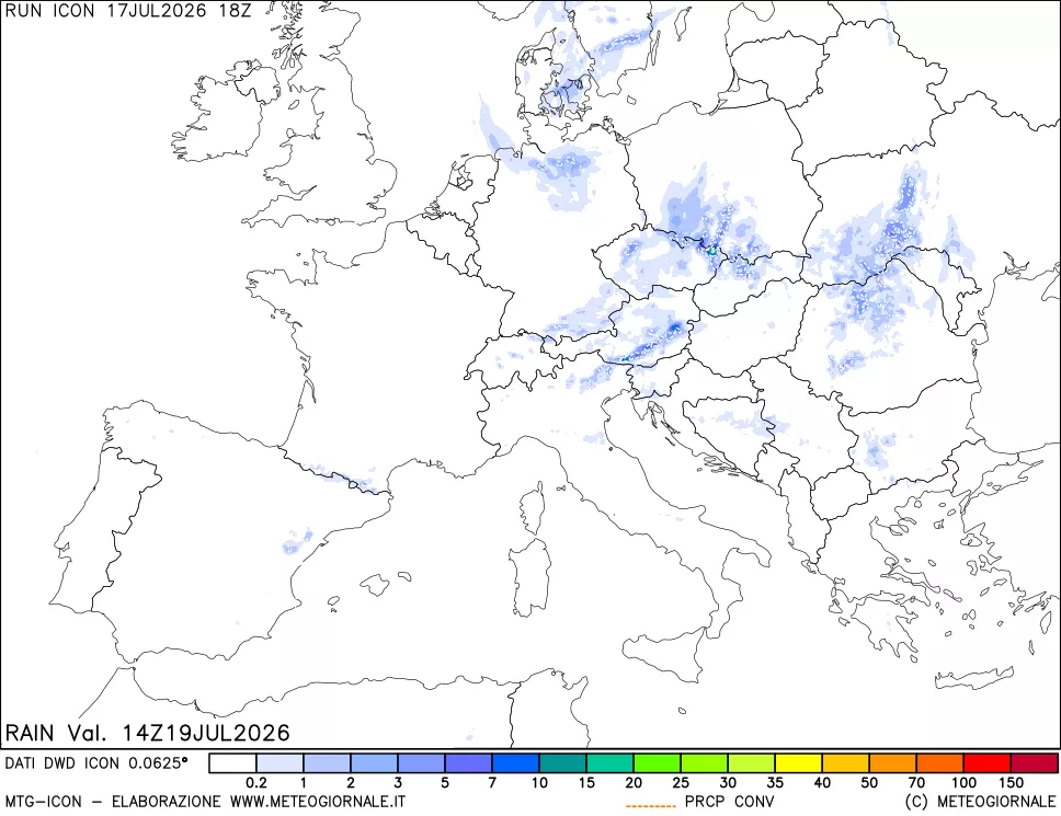 mappa Precipitazioni totali e convettive