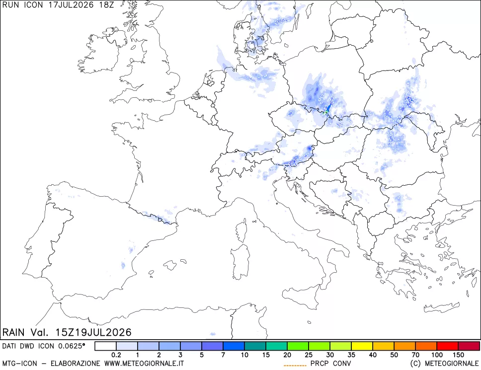 mappa Precipitazioni totali e convettive