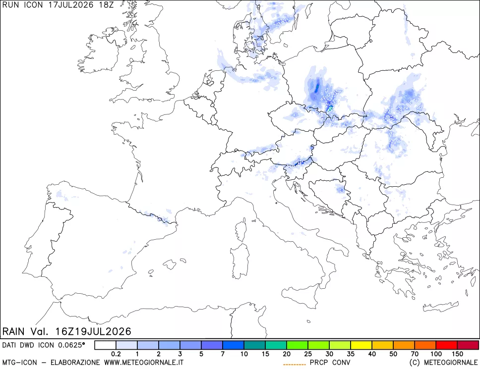 mappa Precipitazioni totali e convettive