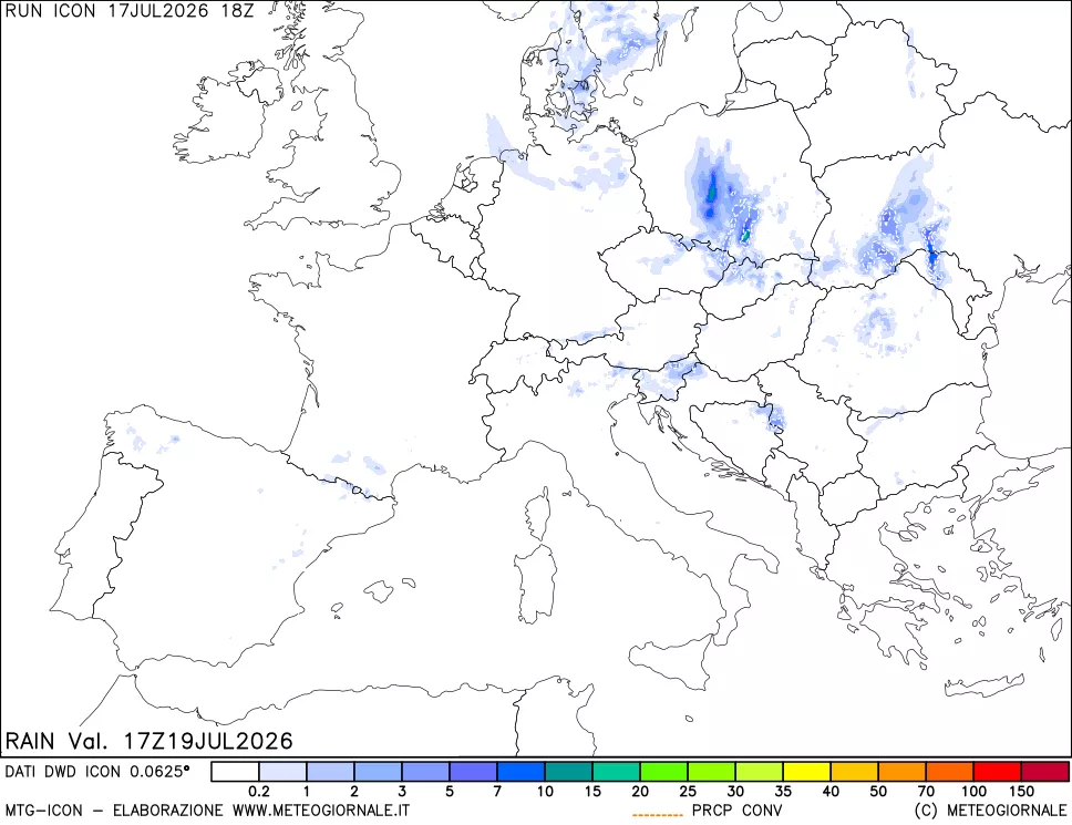 mappa Precipitazioni totali e convettive