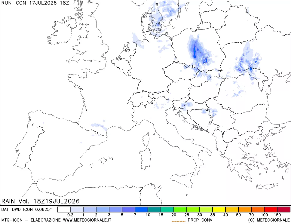 mappa Precipitazioni totali e convettive