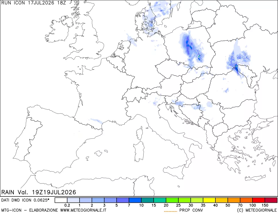 mappa Precipitazioni totali e convettive