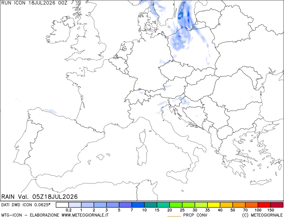 mappa Precipitazioni totali e convettive