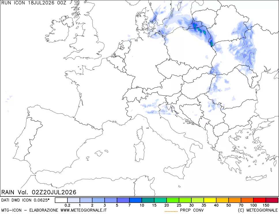 mappa Precipitazioni totali e convettive