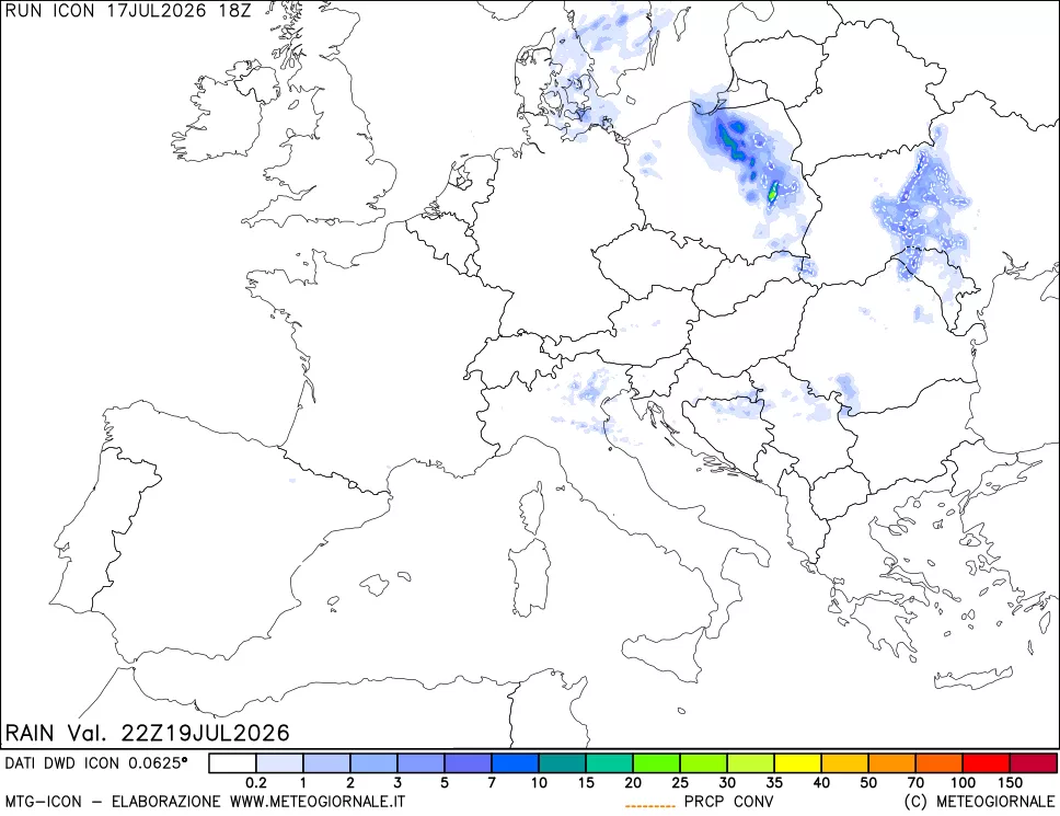 mappa Precipitazioni totali e convettive