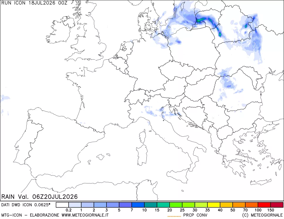 mappa Precipitazioni totali e convettive