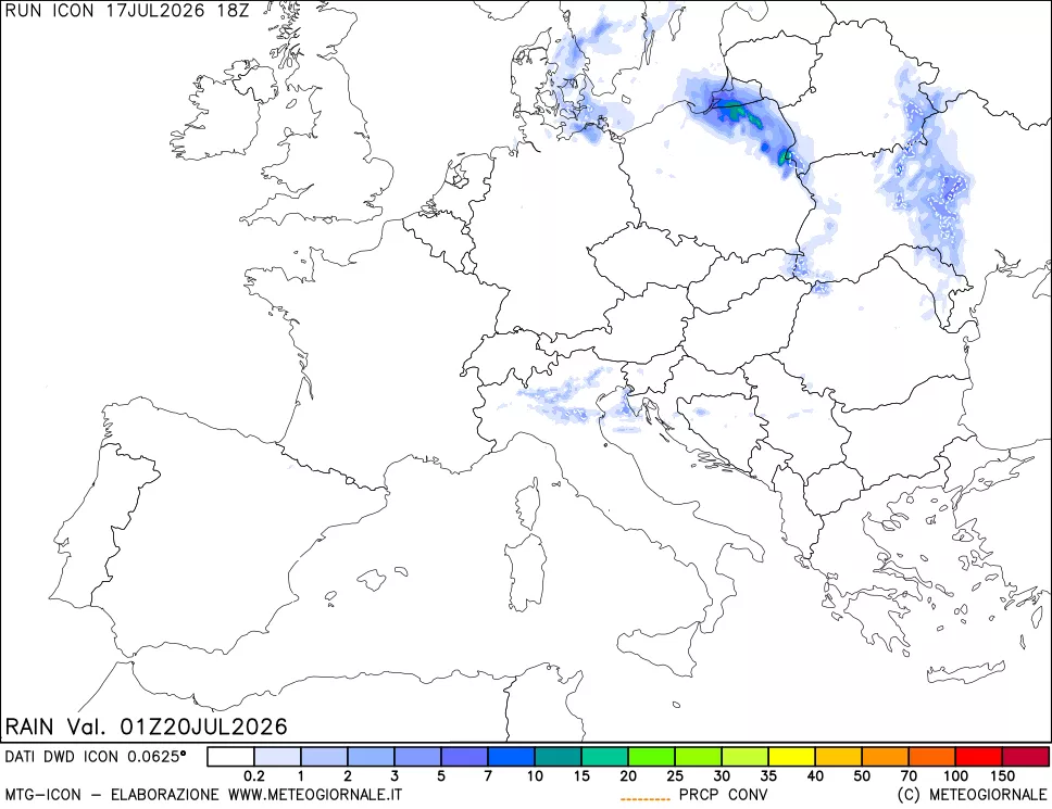 mappa Precipitazioni totali e convettive