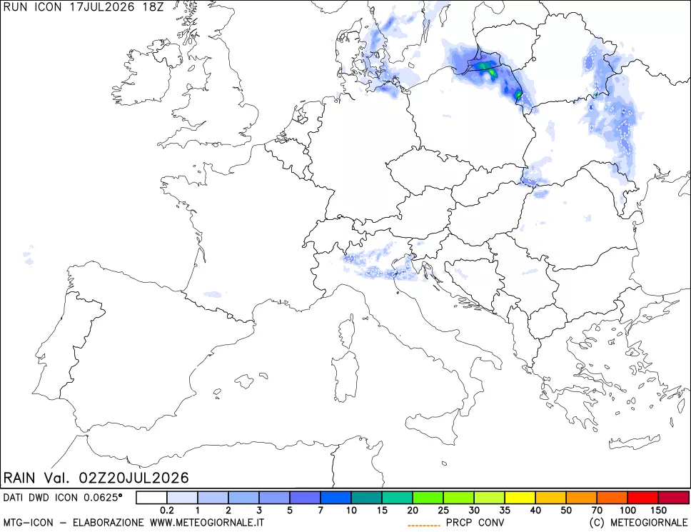 mappa Precipitazioni totali e convettive