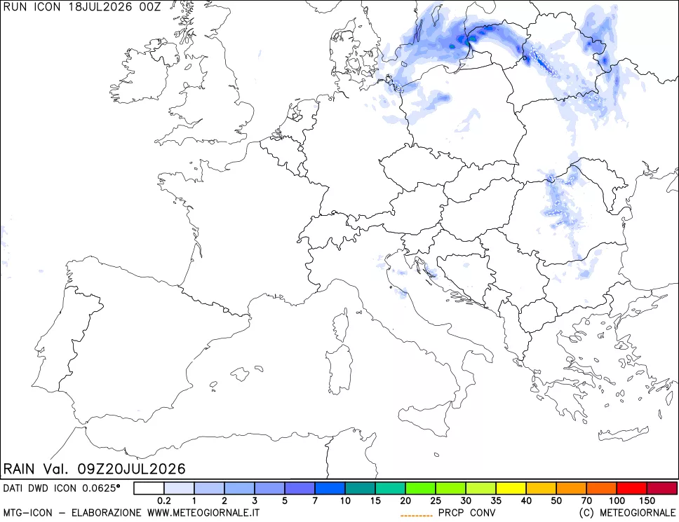 mappa Precipitazioni totali e convettive