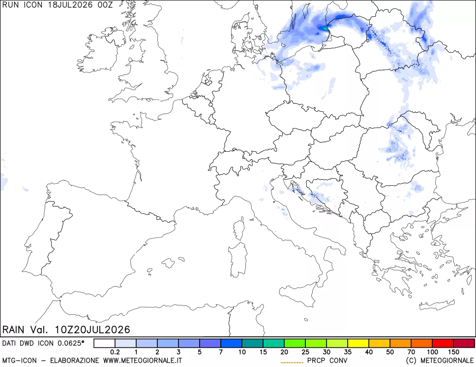 mappa Precipitazioni totali e convettive