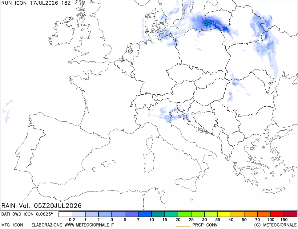 mappa Precipitazioni totali e convettive