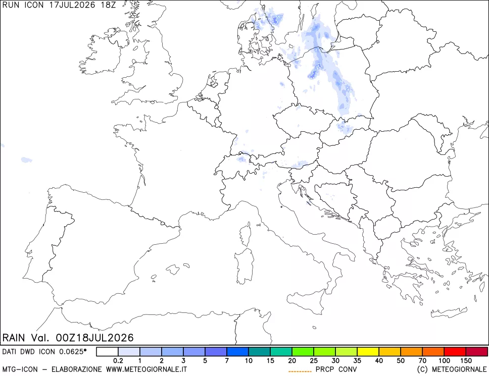 mappa Precipitazioni totali e convettive