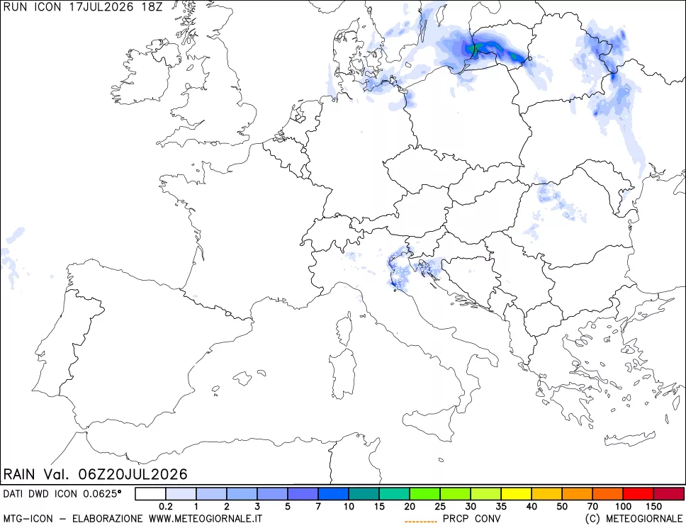 mappa Precipitazioni totali e convettive
