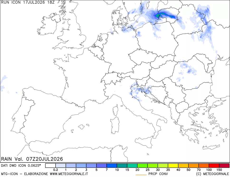mappa Precipitazioni totali e convettive