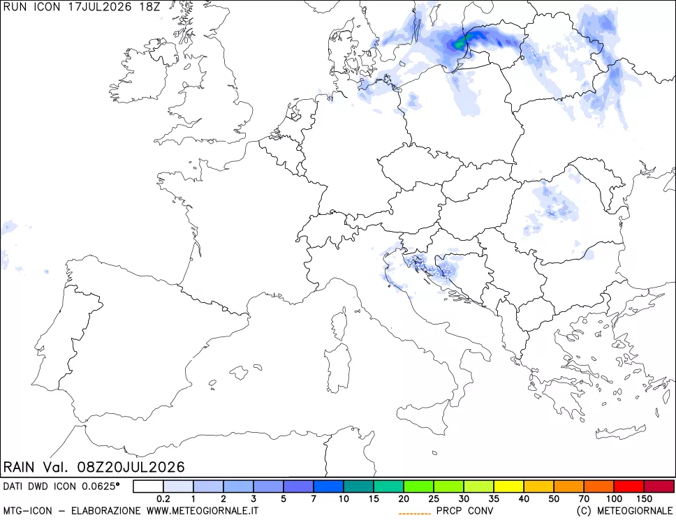 mappa Precipitazioni totali e convettive