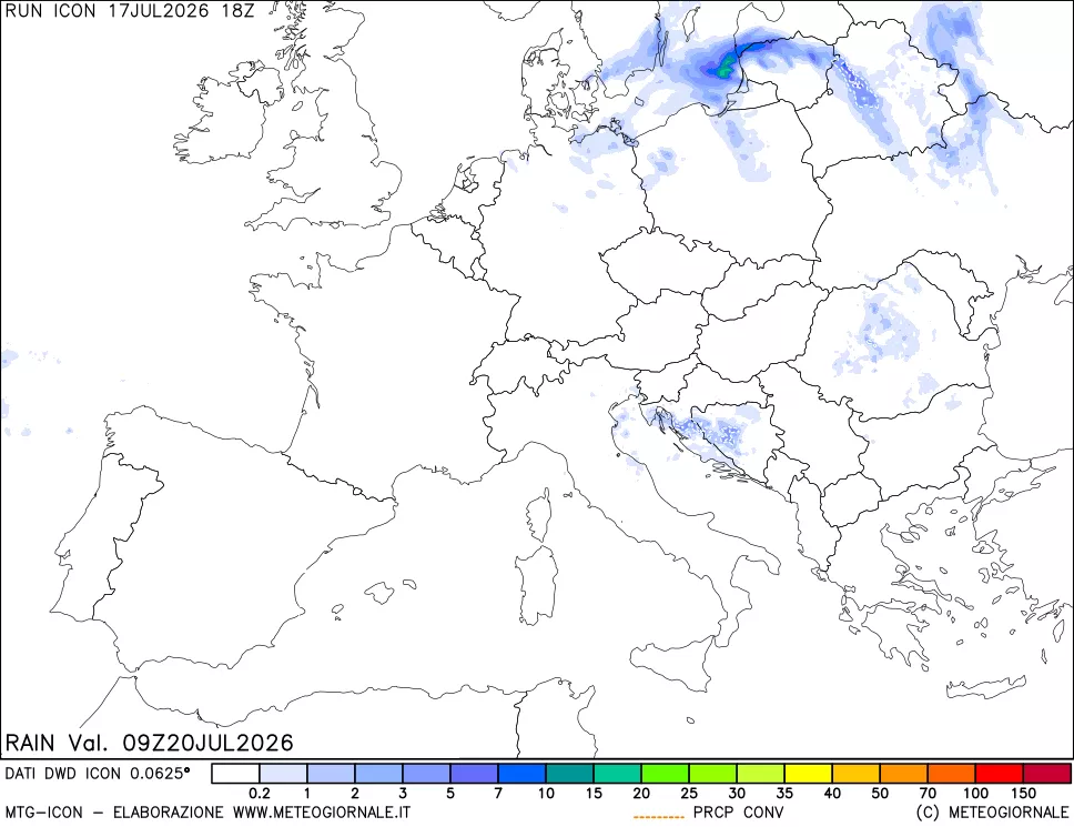 mappa Precipitazioni totali e convettive
